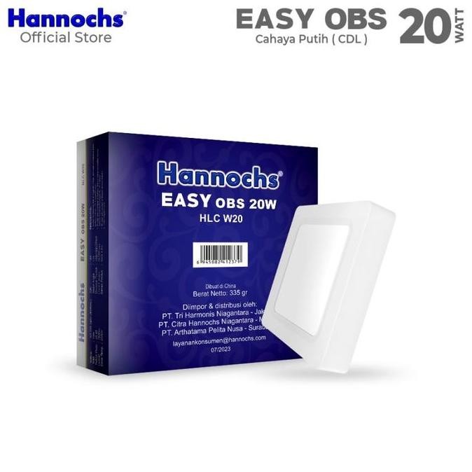 Lampu Downlight Led Hannochs Easy Obs 20W Kotak Ob Ditempel Outbow