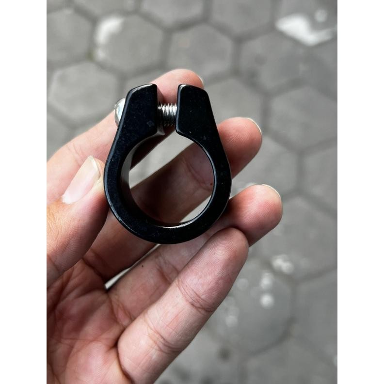 Part Sepeda Seatclamp Bmx Haro Untuk Seatpost 254 Black Hitam 2 Baut Nos Original