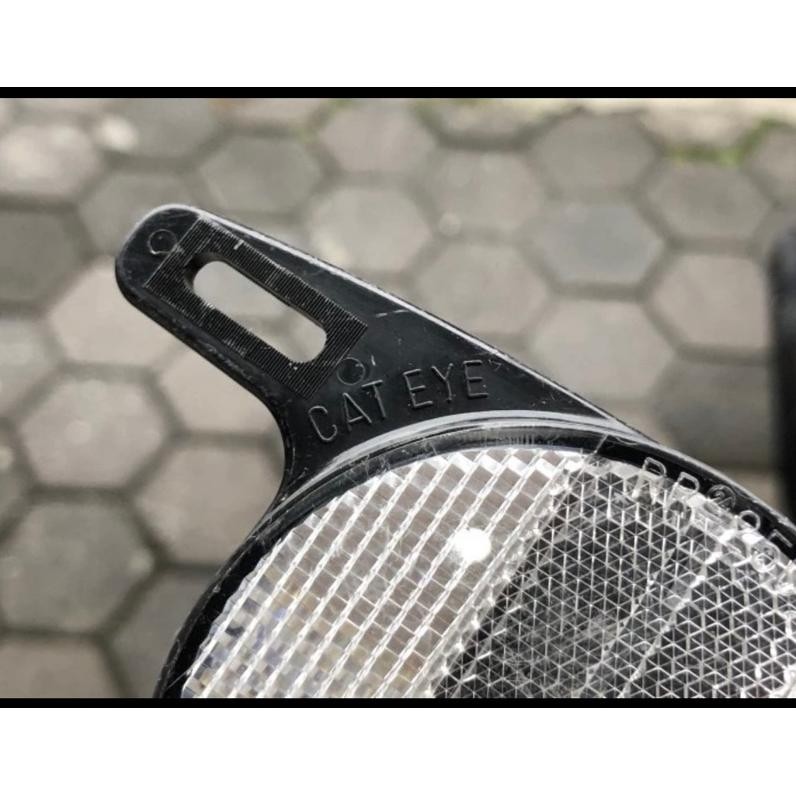 Part Sepeda Mata Kucing Roda Reflektor Jari Jari Velg Putih Cateye Silver Cat Eye Original Nos Dahon