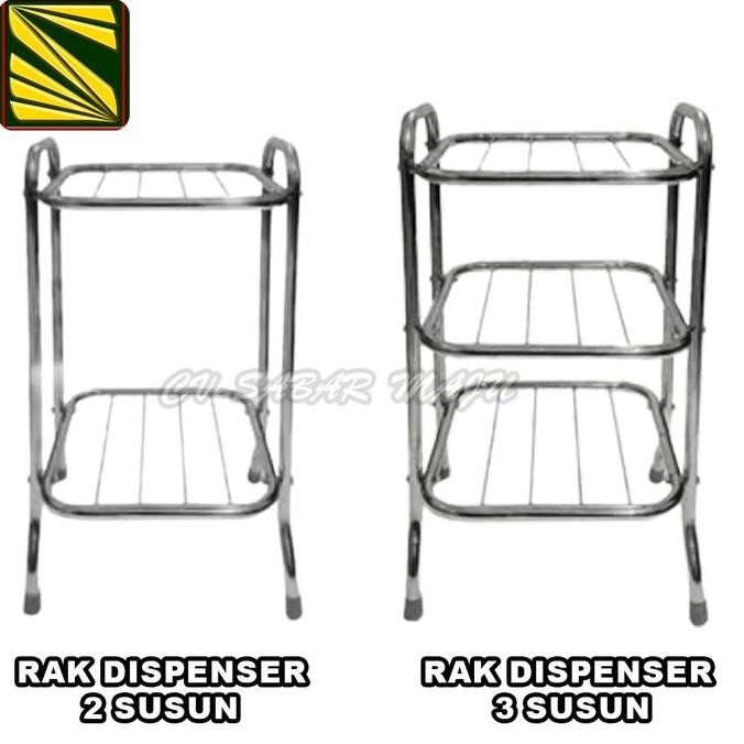 New Rak Dispenser Galon Stainless 2 Susun & 3 Susun