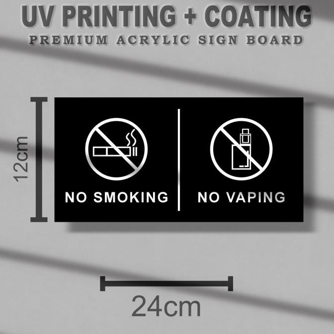 

Sign Board Dinding Akrilik No Smoking Vape - Acrylic Signboard SAUV38 DiM