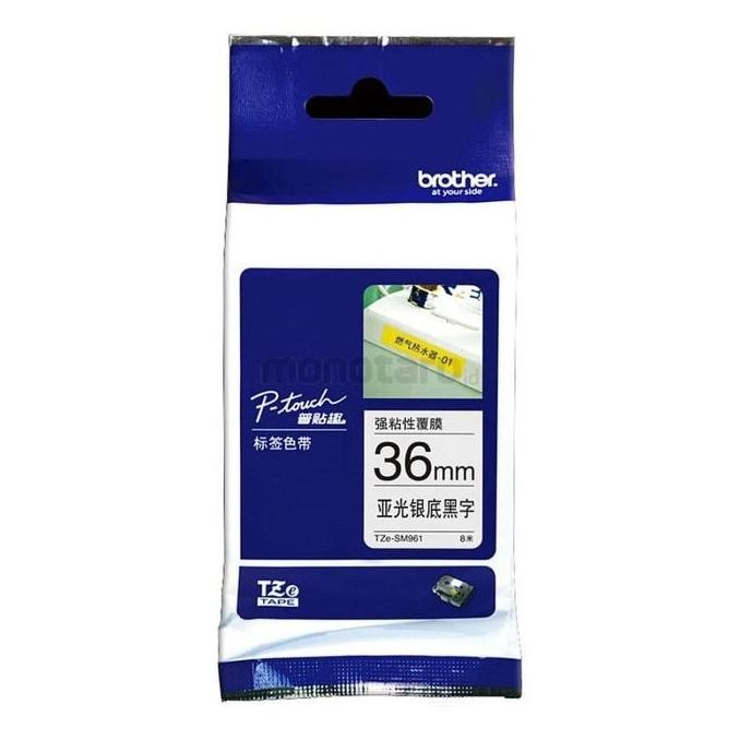 

Brother Label Tape Tze Sm961 Strong 36Mm 36Mm Black On Matte Silver New Stok