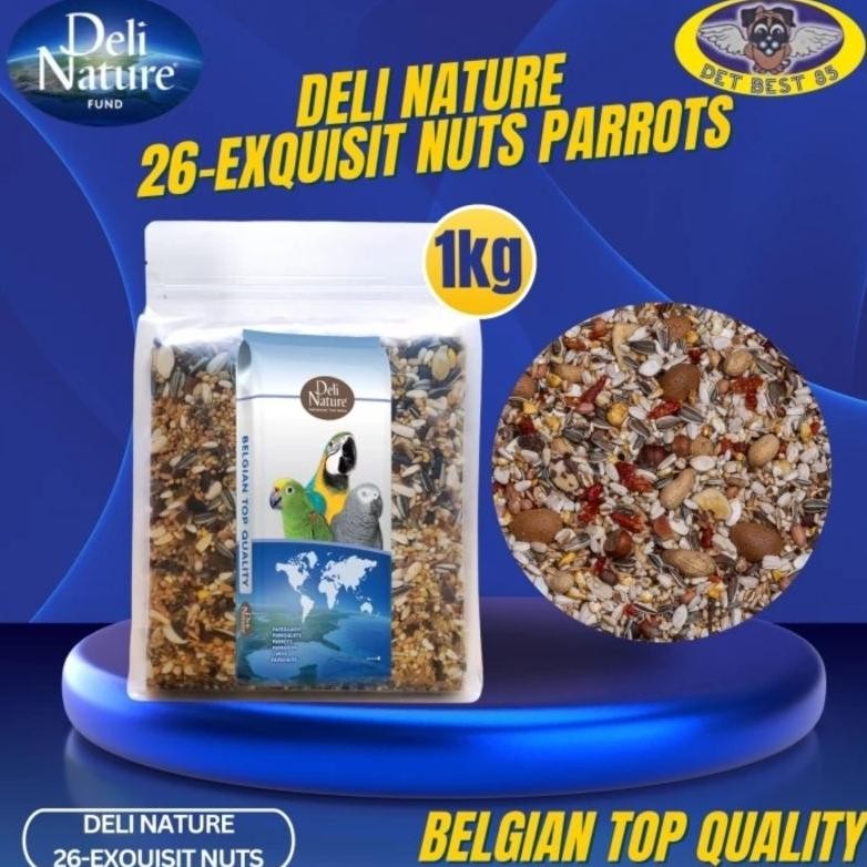 Deli Nature Parrot Exquisit Nuts 1kg Makanan Burung Parrot Exotic Nuts Pantanal Macaw Parrot-Amazoni