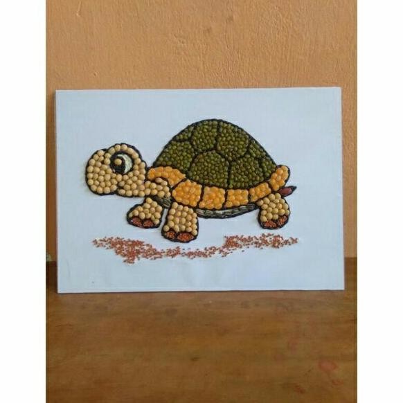 

kolase biji bijian kura kura prakarya sekolah DiM