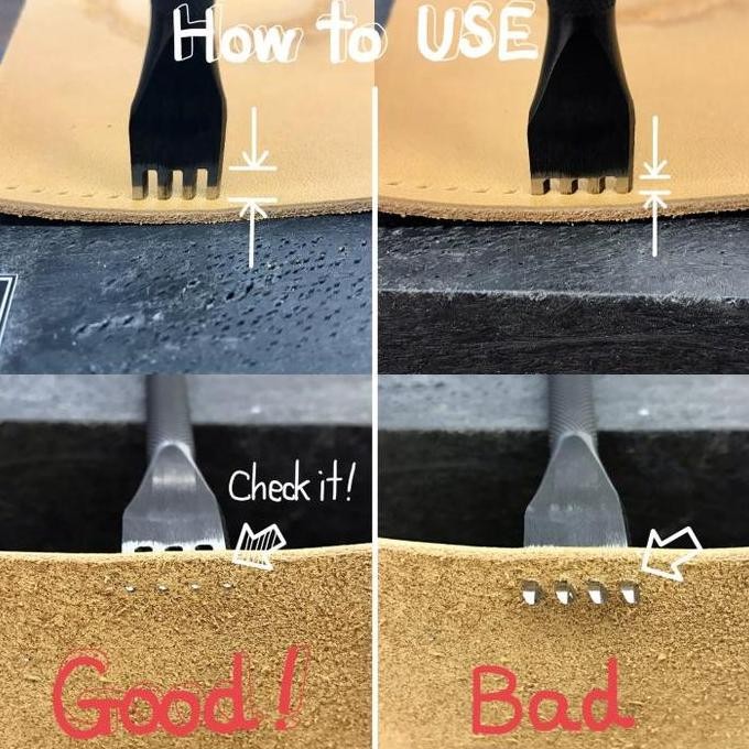 

Oka Factory 6 Mm Diamond Hole Punches - Prong Pricking - Leather Tools