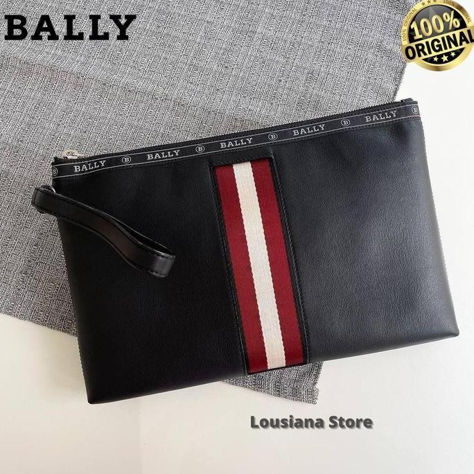 Bally Hartland Leather Clutch Black - (100% Authentic)
