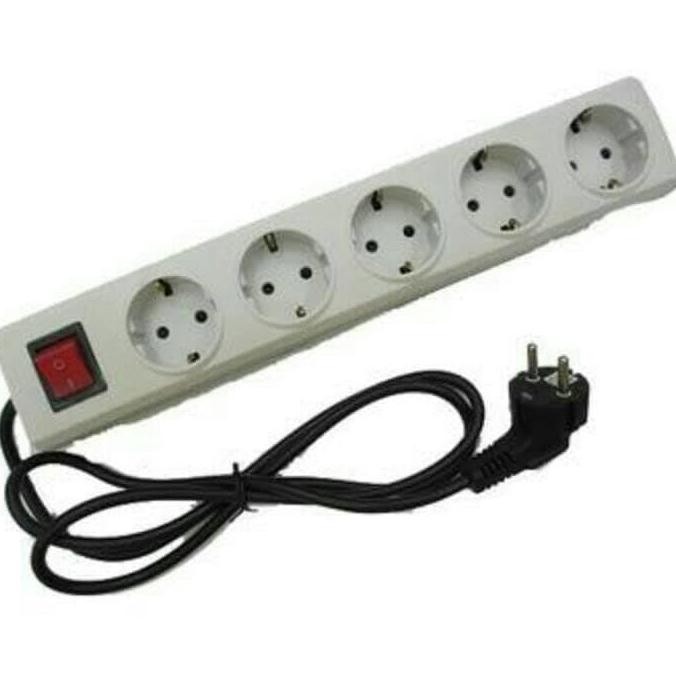 15851 Stop Kontak Broco 5 Lubang + Saklar Satu + Kabel 1.5 Meter 15851