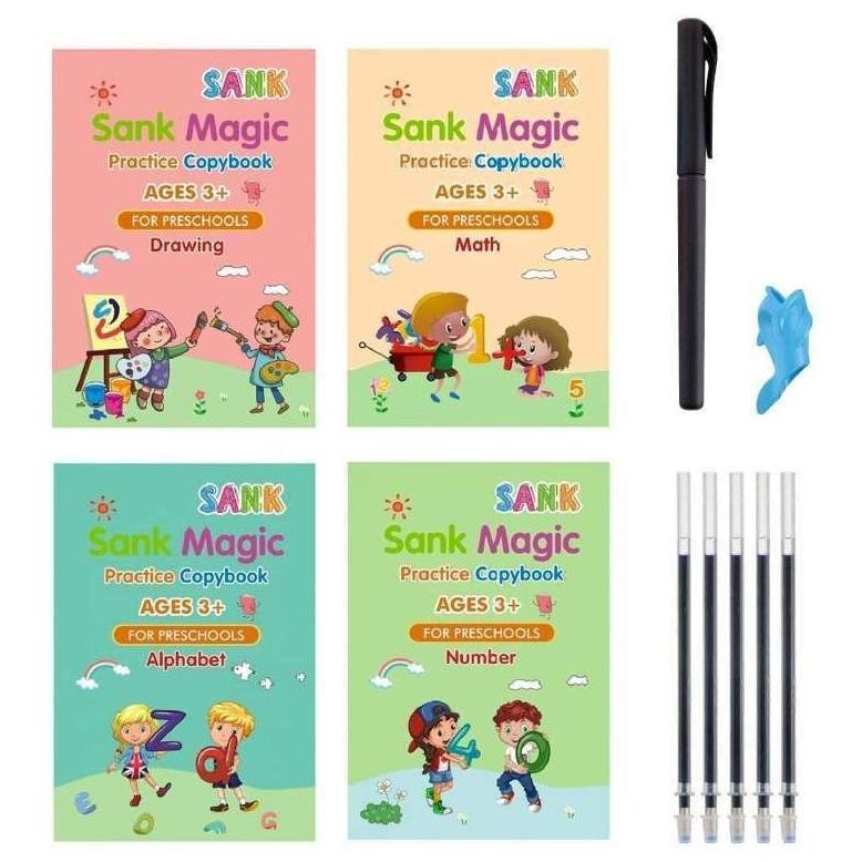 

1 SET ISI 4 SANK MAGIC BOOK BUKU BELAJAR MENULIS MEWARNAI DiM