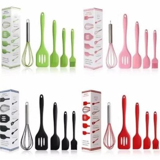 5 Piece Baking Props Silikon Silicon Kitchen Utensil Spatula Cooking