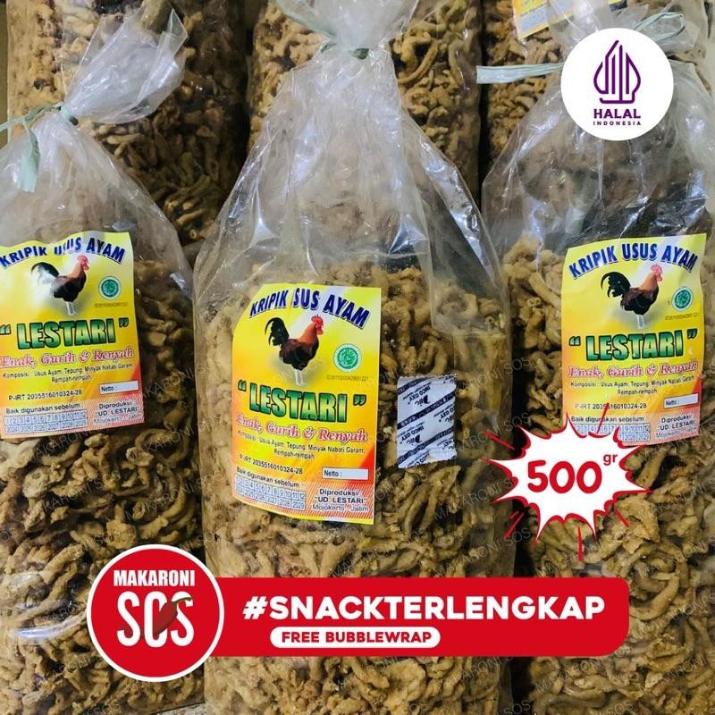 

Keripik Usus Crunchy 500Gr | 1/2Kg Usus Crispy Original Lestari Gurih Renyah Asli Umkm Berkualitas