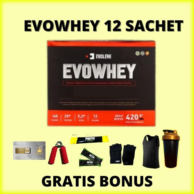 EVOLENE WHEY / ISOLENE PROTEIN 12 SACHET BPOM HALAL EVOWHEY EVO WHEY ISOLIN ISOLINE BPOM HALAL DiM