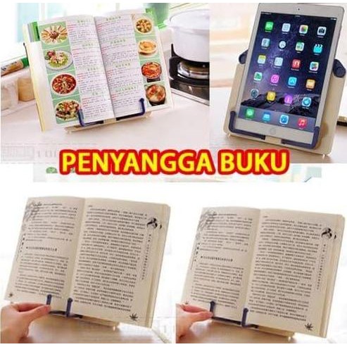

Penyangga Buku Berdiri + Tuas Penahan Lembar Halaman Saat Membaca