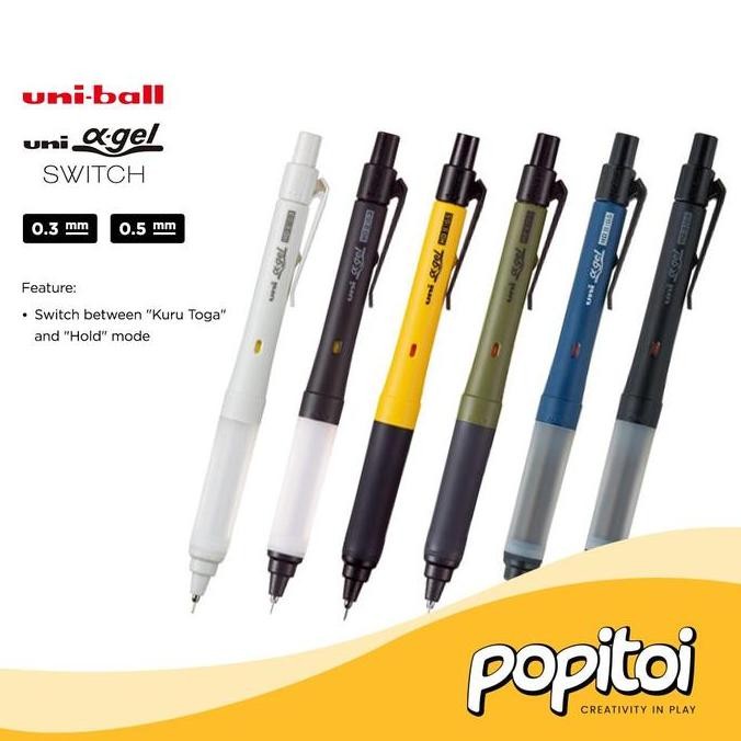 

TERMURAH - UNI Kuru Toga Alpha Gel SWITCH Mechanical Pencil 0.3 0.5 mm Pensil Mekanik Kurutoga