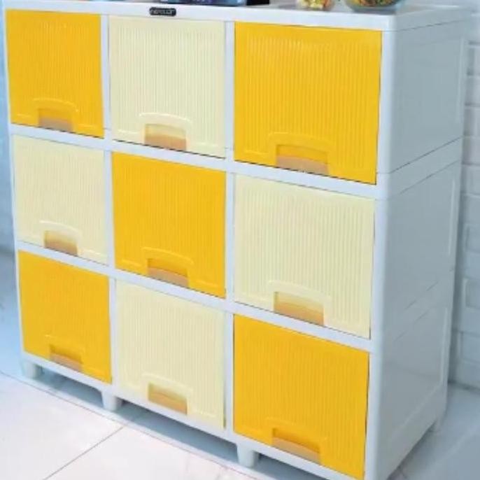 Stok Sj Lemari Plastik Triple Napolly/Lemari Pakaian Plastik 3 Susun Triple