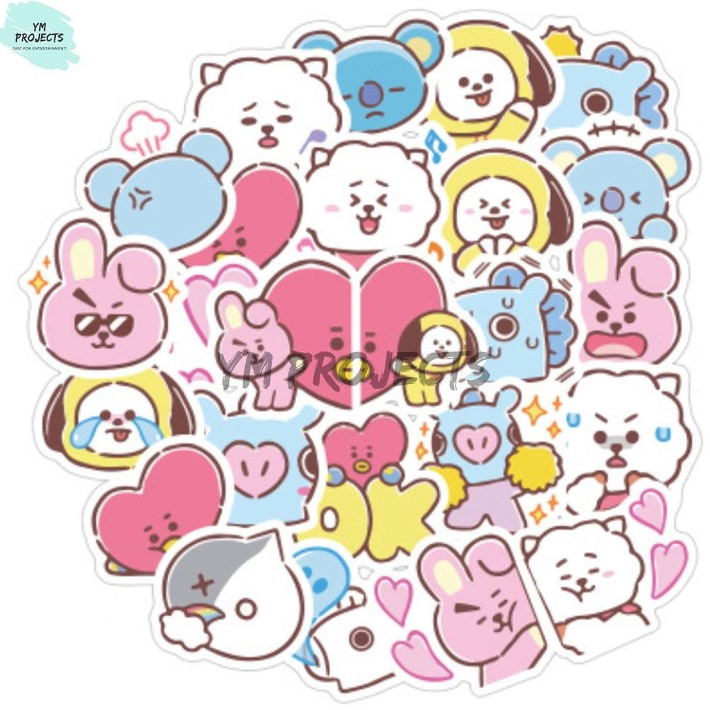 

40PCS STIKER BT21 / GAMBAR TEMPEL SITKER BTS BT21 TAHAN AIR