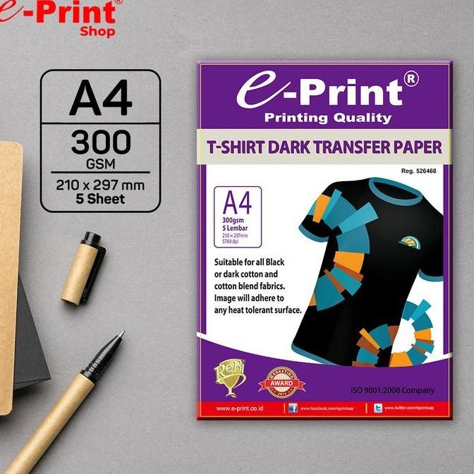 

new !!! Transfer Paper Dark T-Shirt Kertas Sablon Gelap by e-Print
