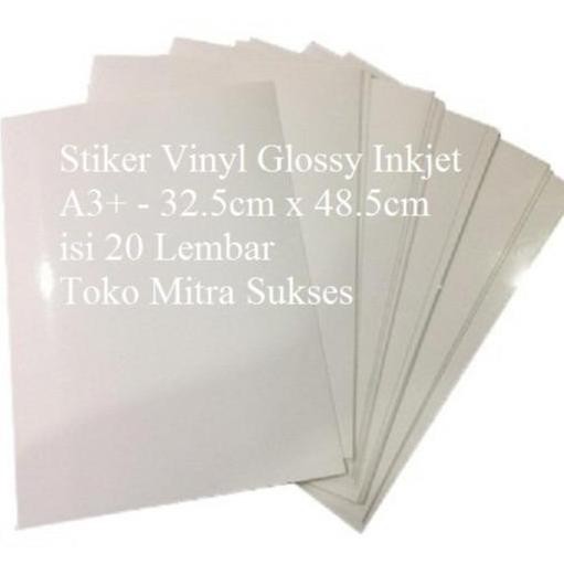 

new !!! Stiker Vinyl Glossy Inkjet A3+ - 32.5cm x 48.5cm