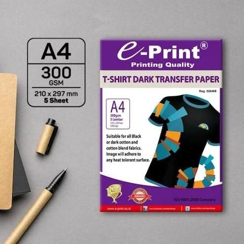 

new !!! Kertas Sablon E-print Transfer Paper T-shirt Dark 300gsm Light 150gsm
