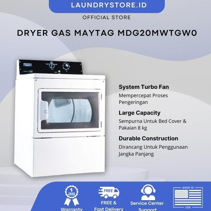 NEW Mesin Pengering Pakaian / Dryer Gas Maytag