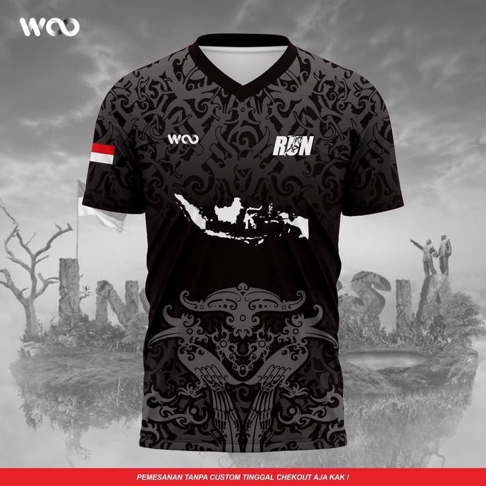 AT Nusantara Berlari Jersey Running Motif Dayak