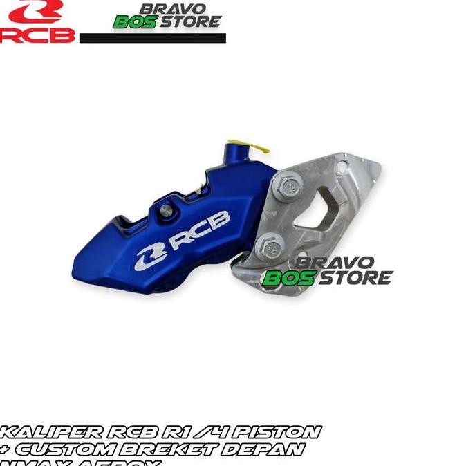 Kaliper Depan RCB R1 4 Piston + Custom Breket Depan Nmax Aerox murah