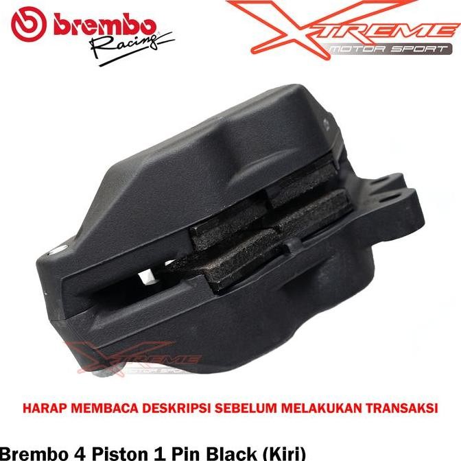 Kaliper Kiri Brembo 4 Piston 1 Pin 4P1P Gray / Black Sebelah Kiri Original Brembo Italy murah