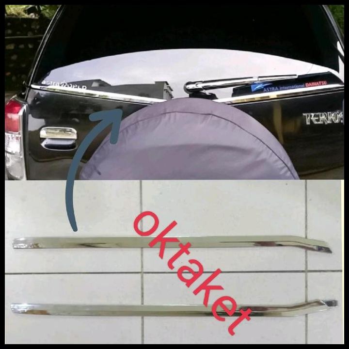 TERBARU AKSESORIS LIST KACA BELAKANG NEW RUSH TERIOS 2012-2017 CHROME 