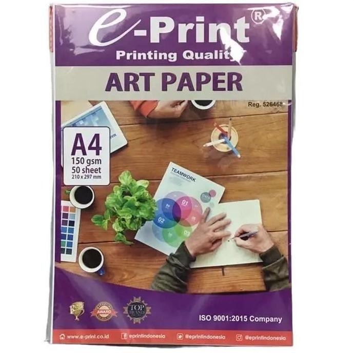 

new !!! Kertas Art Paper e-Print A4 150gsm 50sheet 2400dpi Putih