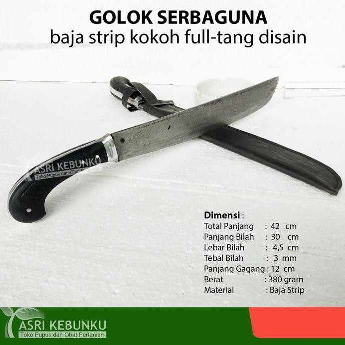 Pisau kebun serbaguna parang/golok/bedog baja strip sarung kaleb