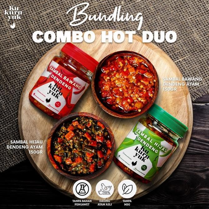 

Combo Hot Duo Kukuruyuk - Paket Bundling 150gr Sambal Bawang + Hijau