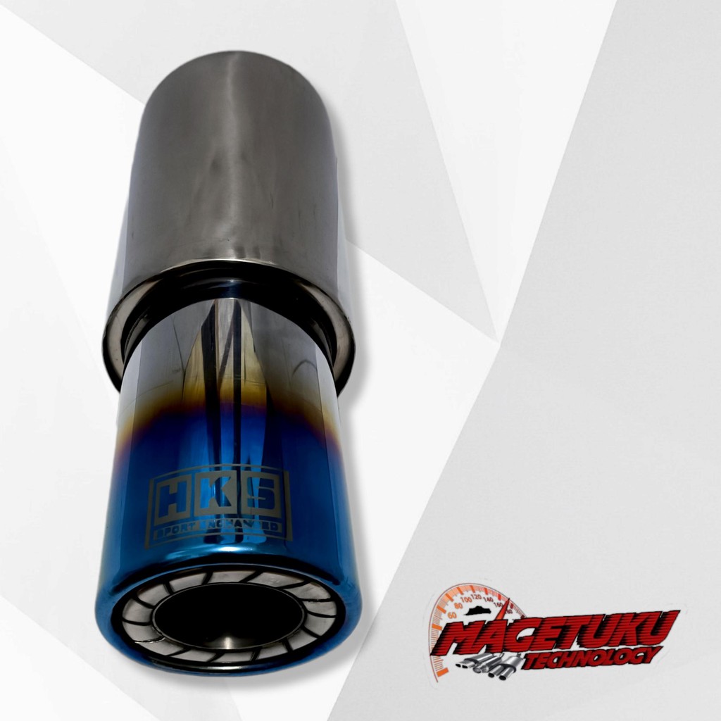 RPM Knalpot Mobil Racing Ngebas HKS Gronel Sedet Biru Stainles Inlet 2inc Avanza Vios Pick UP Kijang