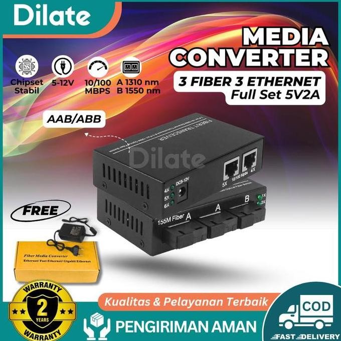 Media Converter BOARD 3 FO 2 LAN | 3FO 2LAN | 3 Port FO 2 Port LAN AAB / ABB