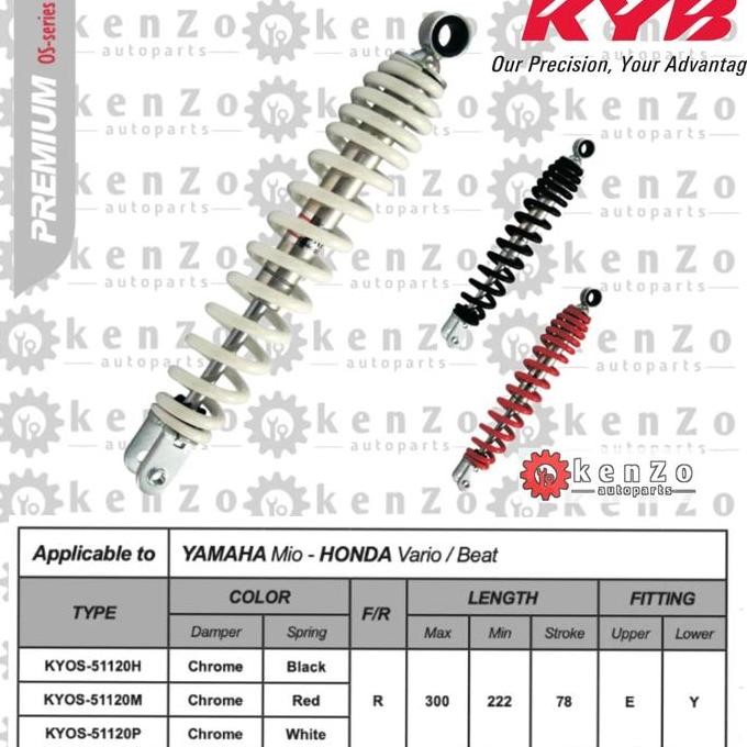 new SHOCKBREAKER MOTOR YAMAHA FILANO GENIO FREEGO FAZZIO KYB KYOS-51120 murah