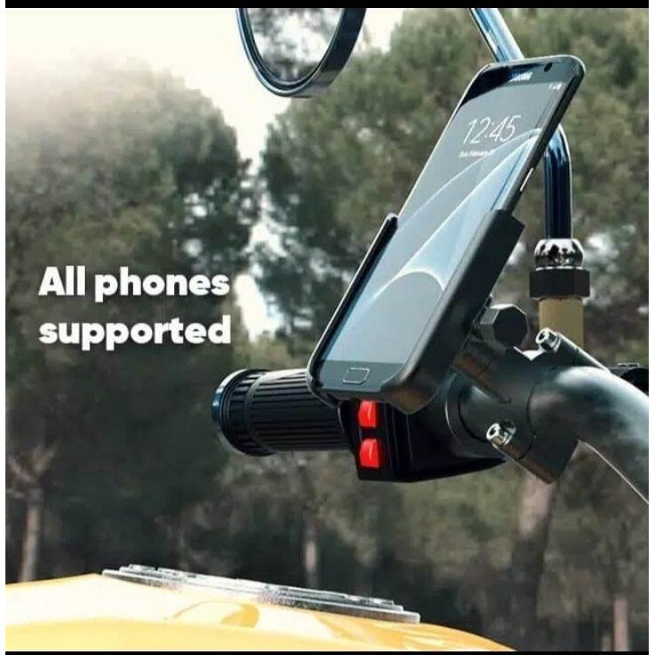 RPM holder hp GPS aluminium di stang motor ADV PCX VIXION CB150 BYSON BEATSTREET