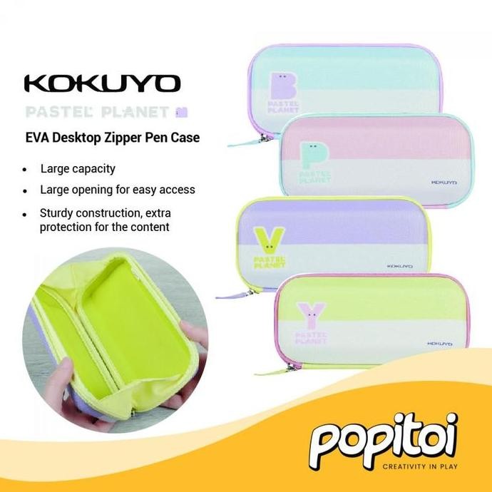 

TERMURAH - Kokuyo Pastel Planet EVA Desktop Zipper Pen Case Kotak Tempat Pensil Anak Pencil Hard Shell Case