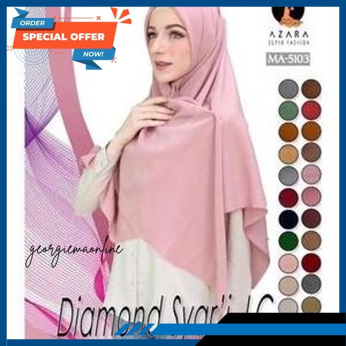 DIAMOND SYAR'I AZARA  LASERCUT UKURAN 130X130CM  SEGI EMPAT JUMBO  HIJAB SYAR'I POLOS CREPE MUSLIM K