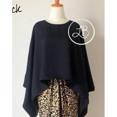 Kebaya Modern Atasan Batwing Hitam