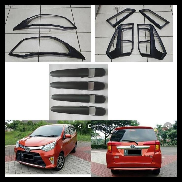 BEST DEAL PAKET GARNIS GARNISH LAMPU DEPAN + BELAKANG + HANDLE PINTU TOYOTA CALYA / SIGRA 2016-2018 