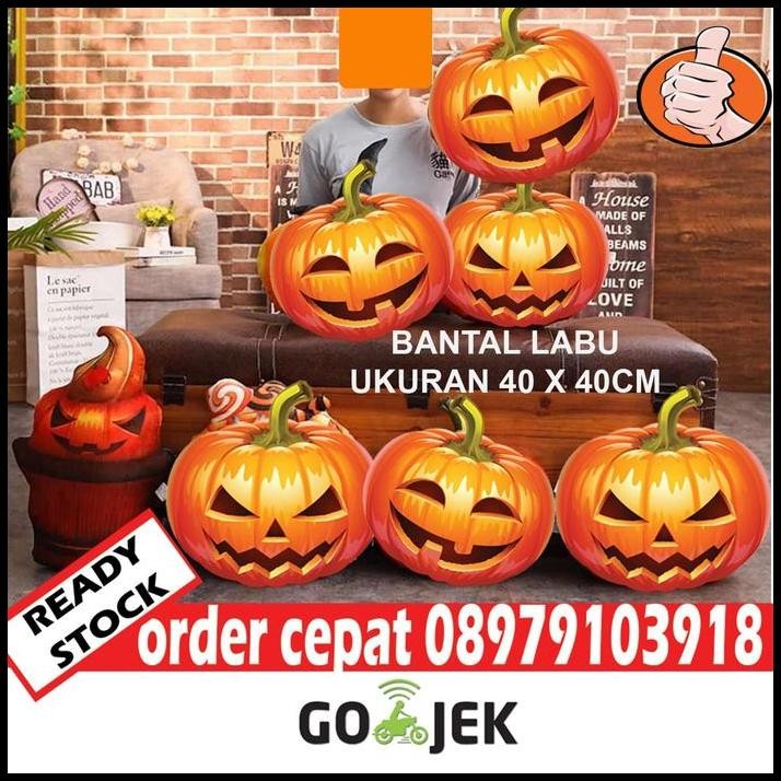 

dekorasi halloween bantal pumpkin labu acara halloween