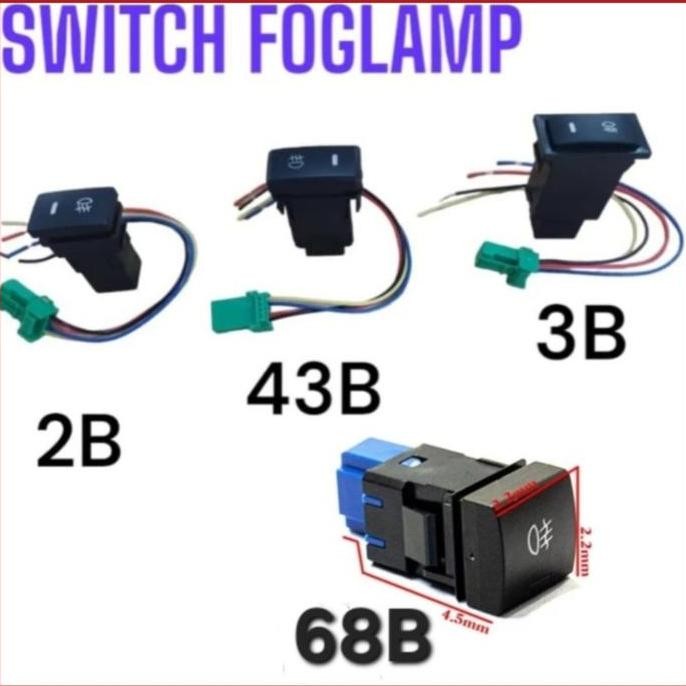 tersedia saklar foglamp mobil universal - switch lampu kabut avanza raize panther kijang