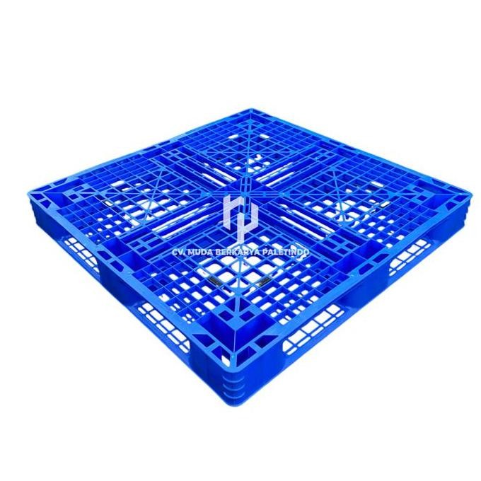 

PALET PLASTIK BARU 110X110X12 CM - PALLET PLASTIK HEAVY DUTY WARNA BIRU ASLI