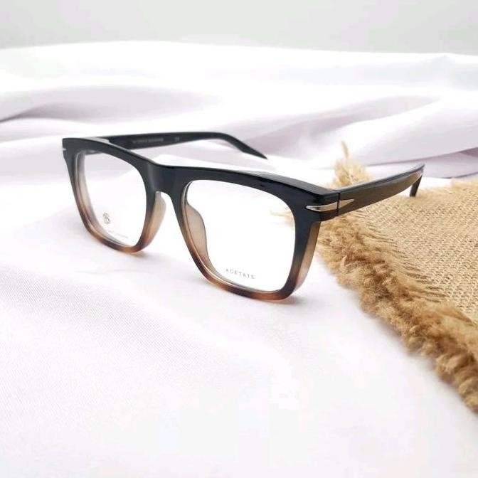 KACAMATA DAVID BECKHAM MINUS ANTIRADIASI FRAME KOTAK PLASTIK EYEWEAR STYLISH ASLI