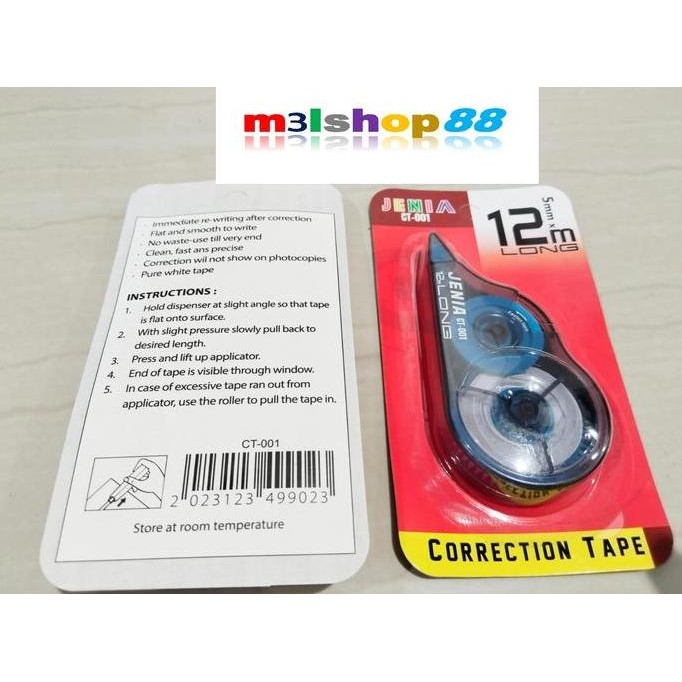 

Correction tape / tipex roll / tipex kertas 12 mtr JENIA-12 pcs JS