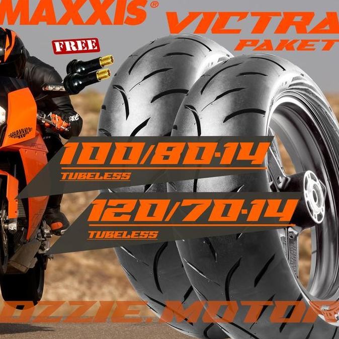 Paket Ban Maxxis Victra Pcx Lexi 100/80-14 & 120/70-14 Ban Tubeless Upsize Matic Original