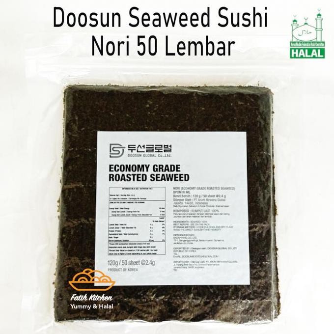 

Doosun Seaweed Sushi Nori 50 Lembar Halal Rumput Laut Kualitas Terbaik Harga Termurah