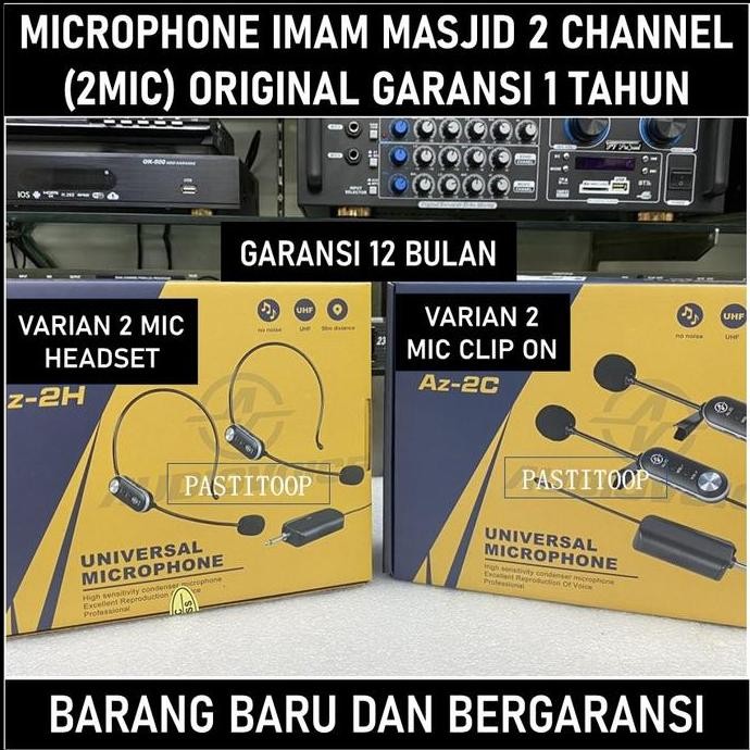 Mic Wireless Imam Masjid Clip On Jepit Headset Bando Original Audio Voice Terbaik