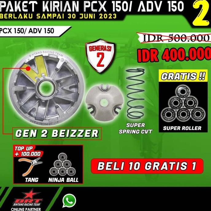 Pulley Brt Vario 150 Pcx 150 Adv 150 Cvt Racing Smooth Original