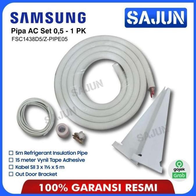 baru pipa ac samsung 1/4 inch 5 meter untuk ac split 0.5pk - 1pk tembaga