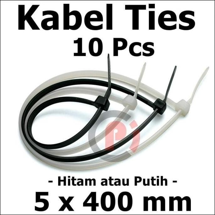 

Per 10 Pcs Kabel Cable Tie Ties Zip Nylon Pengikat 5 X 400Mm 10Pcs