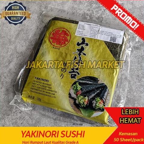 

Yakinori Halal 50 Sheet (Lembar) - Tokinori Rumput Laut Sushi Grade A Kualitas Terbaik Harga Termurah